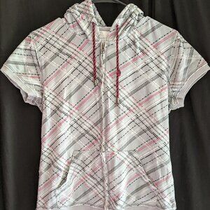 Maurice's grey tartan sleeveless zip up sweater size L